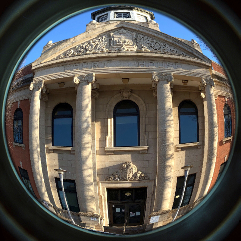Downtown Court House Fisheye by Darlene Perkin